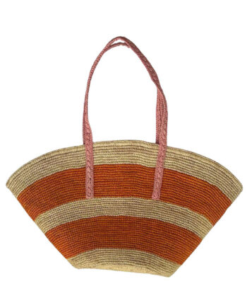 CESTA CROISETTE NARANJA RAFIA AMARRÉ